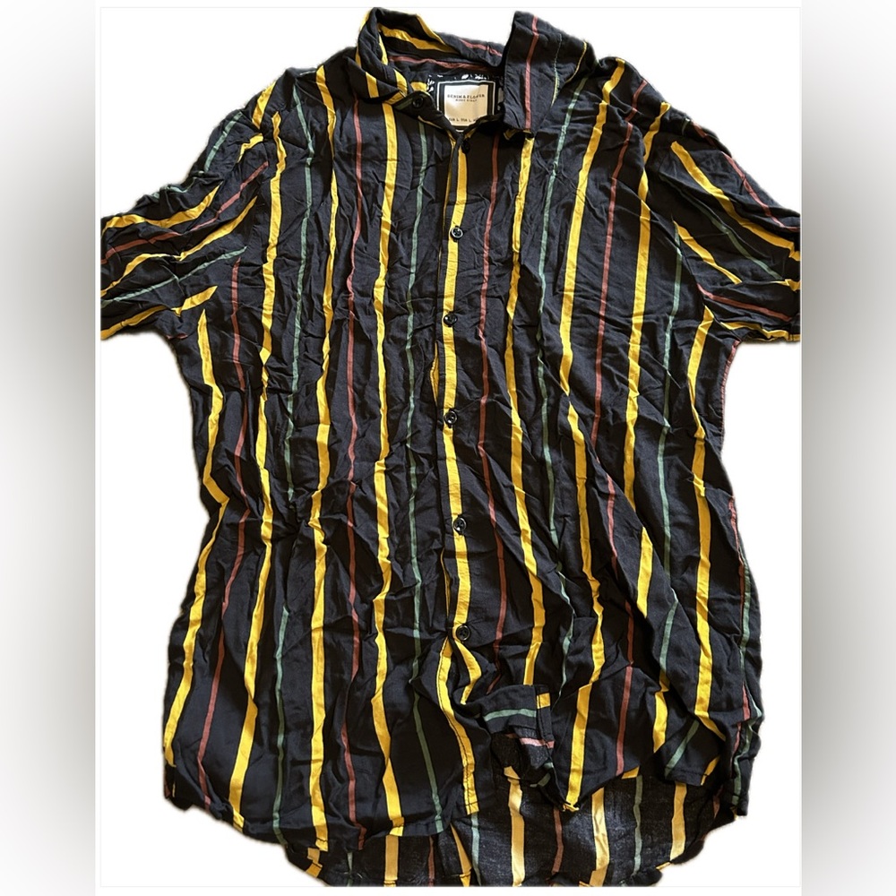 Demin and flower men’s button up